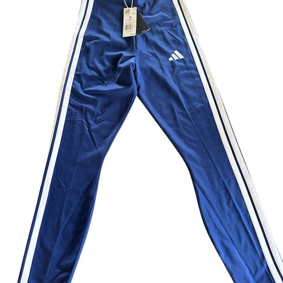 Adidas Women's Navy Leggings with White Stripes Size Small NWT - Picture 6 of 10